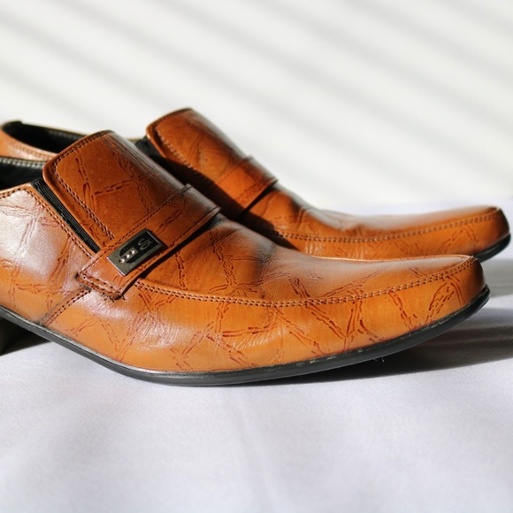 Vero Cuoio NIKE Collection Brown Leather Dress Shoes Loafers Slip On Mens Sz 40 - Picture 2 of 15